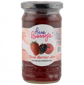 Pure Berry's Three Berries Jam   Glass Jar  400 grams